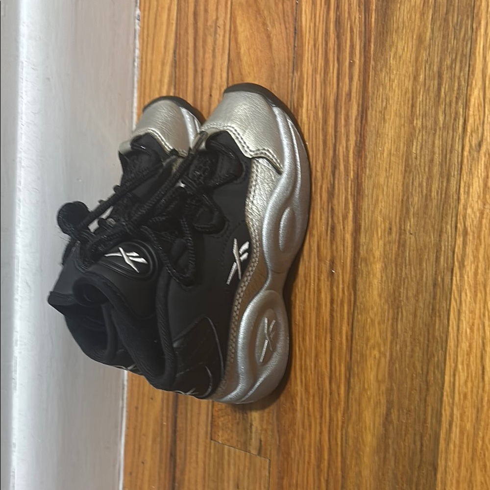 Reebok Kids Black and Silver Sneakers